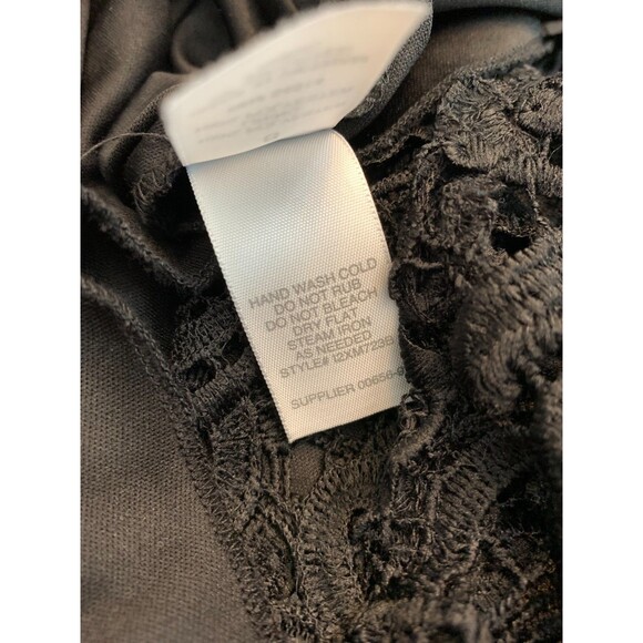 BISOU BISOU Dress Womens 8 Sleeveless Lace Midi Bodycon Tank Sheath Floral Black - Picture 8 of 9